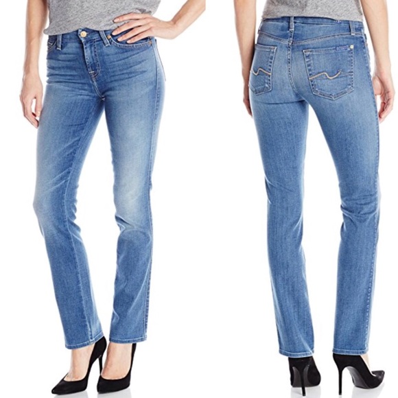 7 for all mankind high waist straight leg